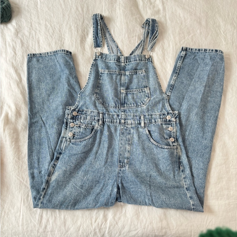 Free People Light Blue Denim Overalls